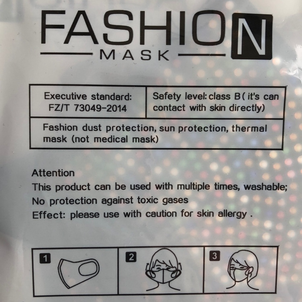 NIB Multi Crystal Rhinestone Reusable Face Mask - Picture 3 of 3